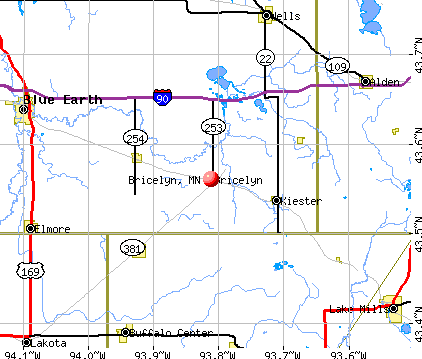 Bricelyn, MN map