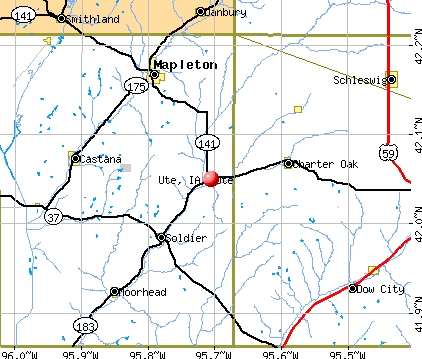 Ute, IA map