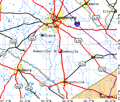 Rowesville, SC map