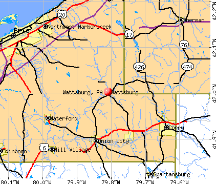 Wattsburg, PA map