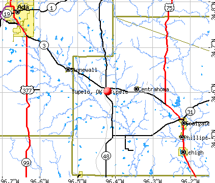 Tupelo, OK map