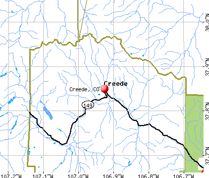 Creede, CO map