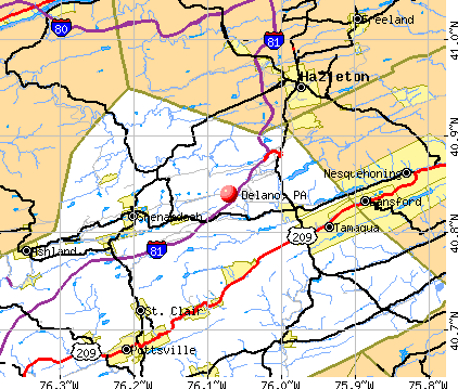 Delano, PA map