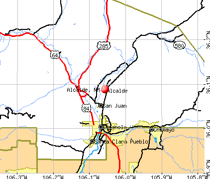 Alcalde, NM map