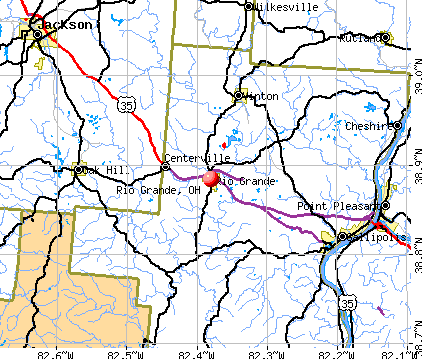 Rio Grande, OH map