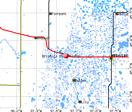 Bristol, SD map