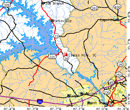 Clarks Hill, SC map