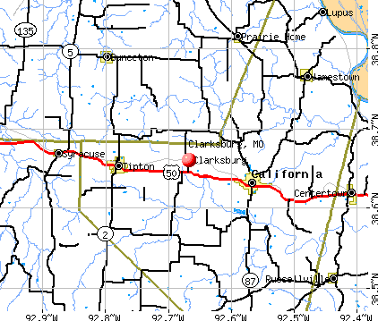Clarksburg, MO map