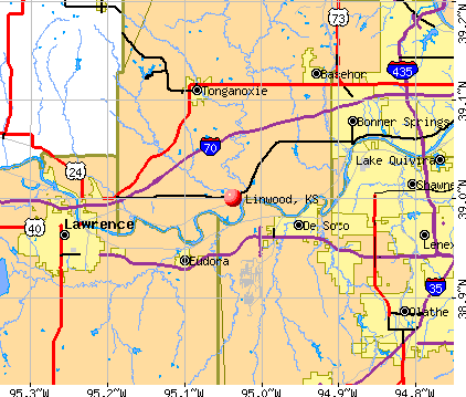 Linwood, KS map