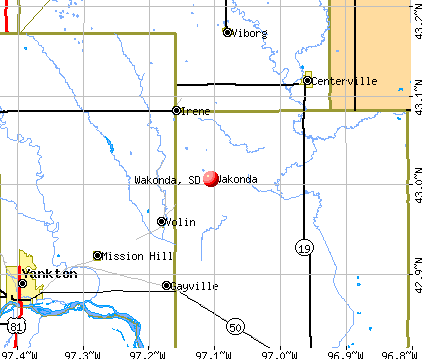 Wakonda, SD map