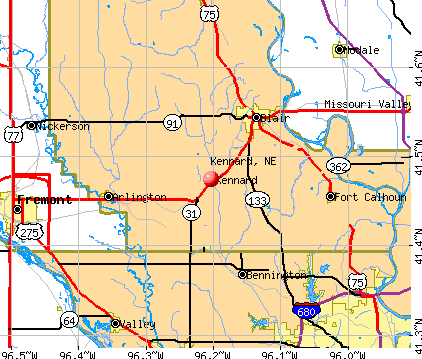 Kennard, NE map