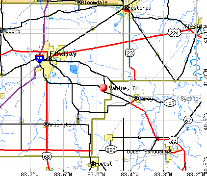 Vanlue, OH map