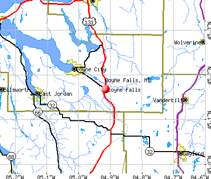 Boyne Falls, MI map