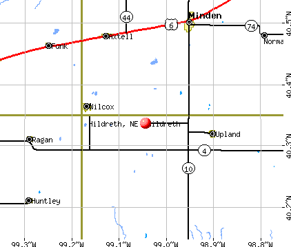 Hildreth, NE map