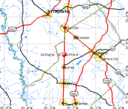 Gifford, SC map