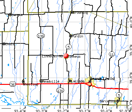 Linneus, MO map