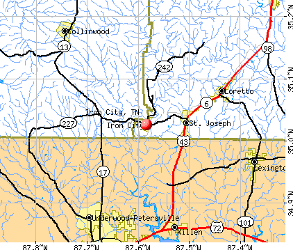 Iron City, TN map