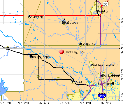 Bentley, KS map