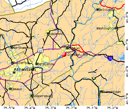 Glendon, PA map