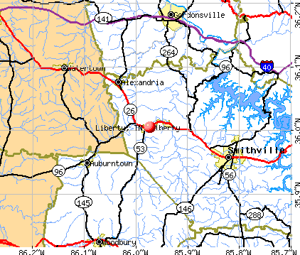 Liberty, TN map