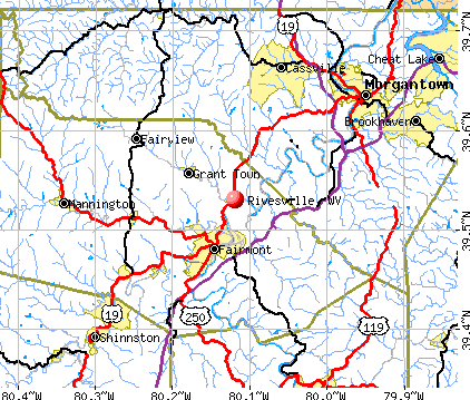 Rivesville, WV map