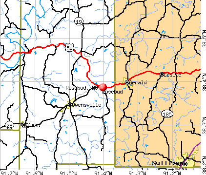 Rosebud, MO map