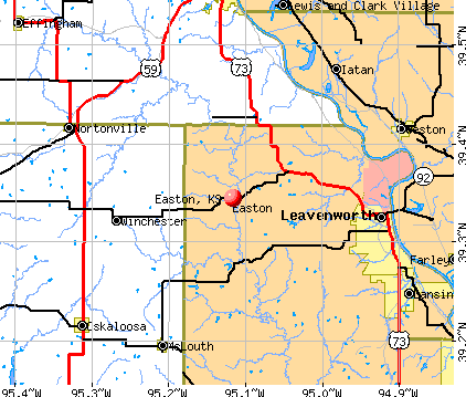 Easton, KS map