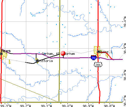 Gorham, KS map