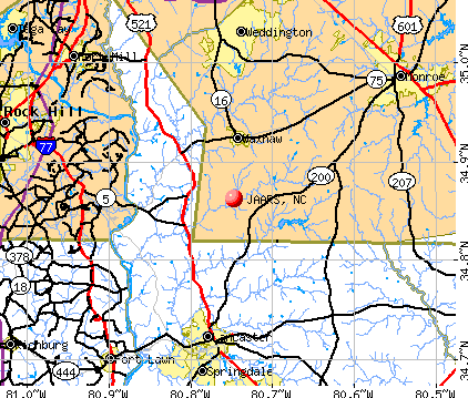 JAARS, NC map