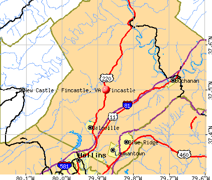 Fincastle, VA map