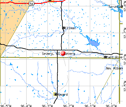 Severy, KS map