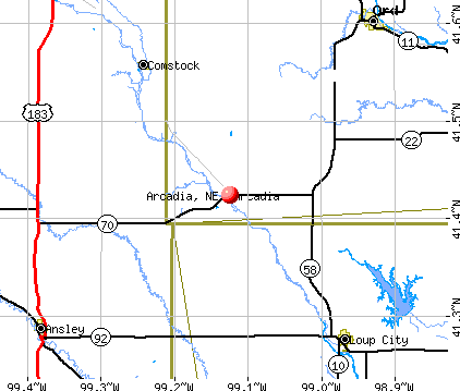Arcadia, NE map