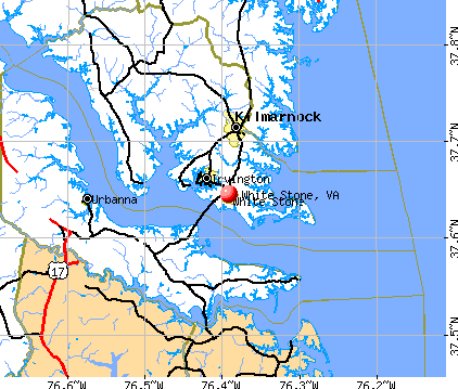 White Stone, VA map
