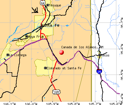 los alamos map. Canada de los Alamos, NM map