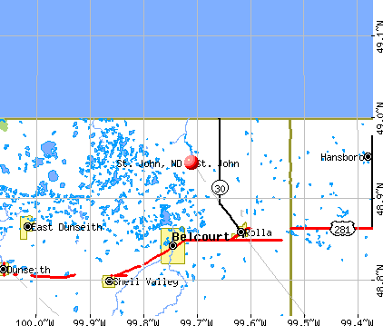 St. John, ND map