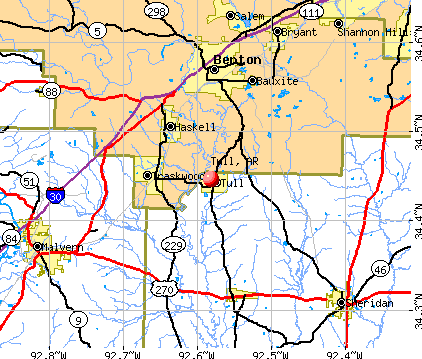 Tull, AR map