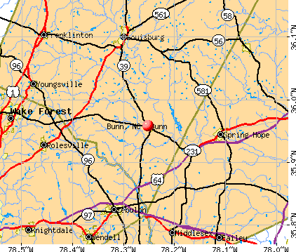 Bunn, NC map