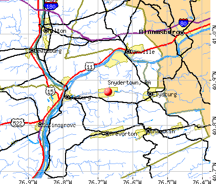 Snydertown, PA map