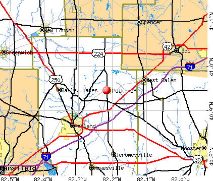 Polk, OH map
