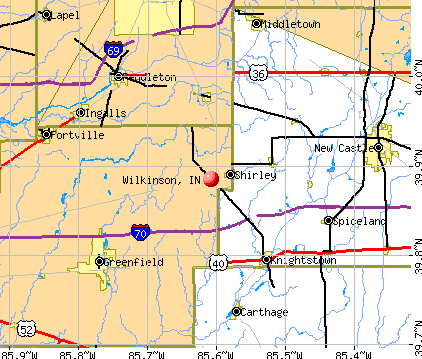 Wilkinson, IN map