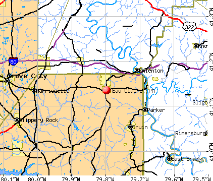 Eau Claire, PA map