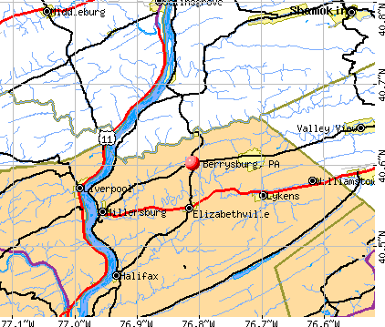 Berrysburg, PA map