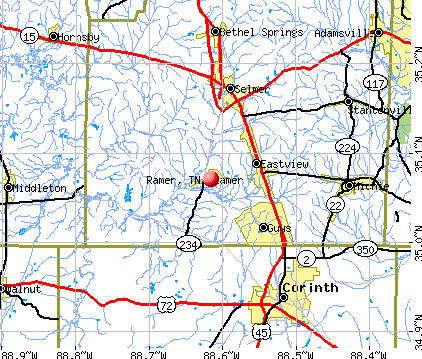 Ramer, TN map