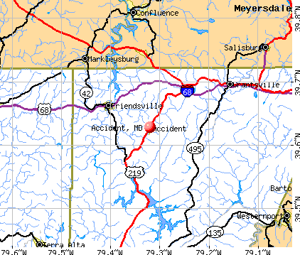 Accident, MD map