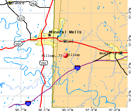 Millsap, TX map