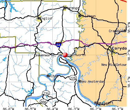 Leavenworth, IN map