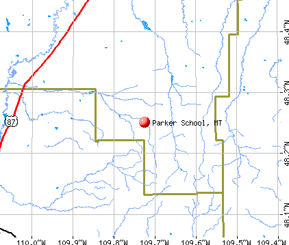 Parker School, MT map