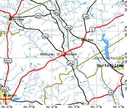 Bethune, SC map