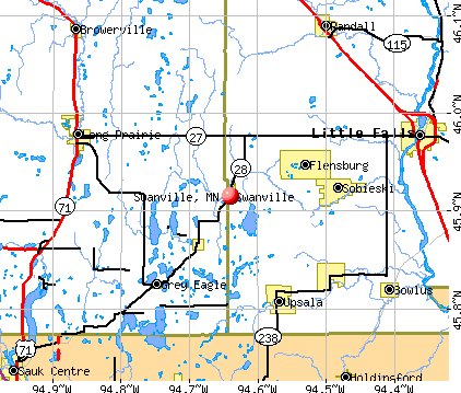 Swanville, MN map