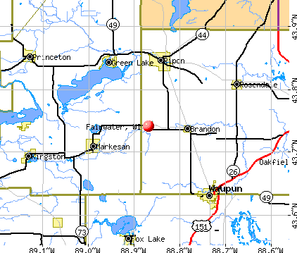 Fairwater, WI map